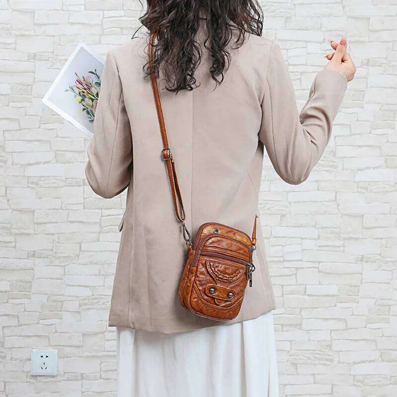 Multi-Functional Soft PU Leather Small Shoulder For Women Vintage Crossbody Bag Cash Cell phone Baga Handbag Purse XJ260129