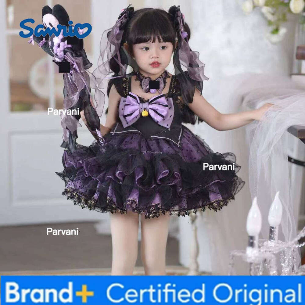 Sanrio Summer Lolita Ball Gown Backless Dress Girls Kids Princess Lace Skirts Birthday Party Childrens Gauze Layed Cake Sundress H260206 - view 3