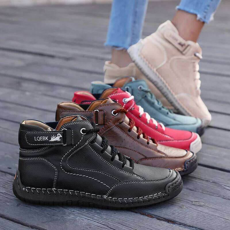 Retro Women's Boots Classic Fashion Design Breathable Casual Loafers Handmade Leather Soft Comfort Spring/autumn Women Sneakers