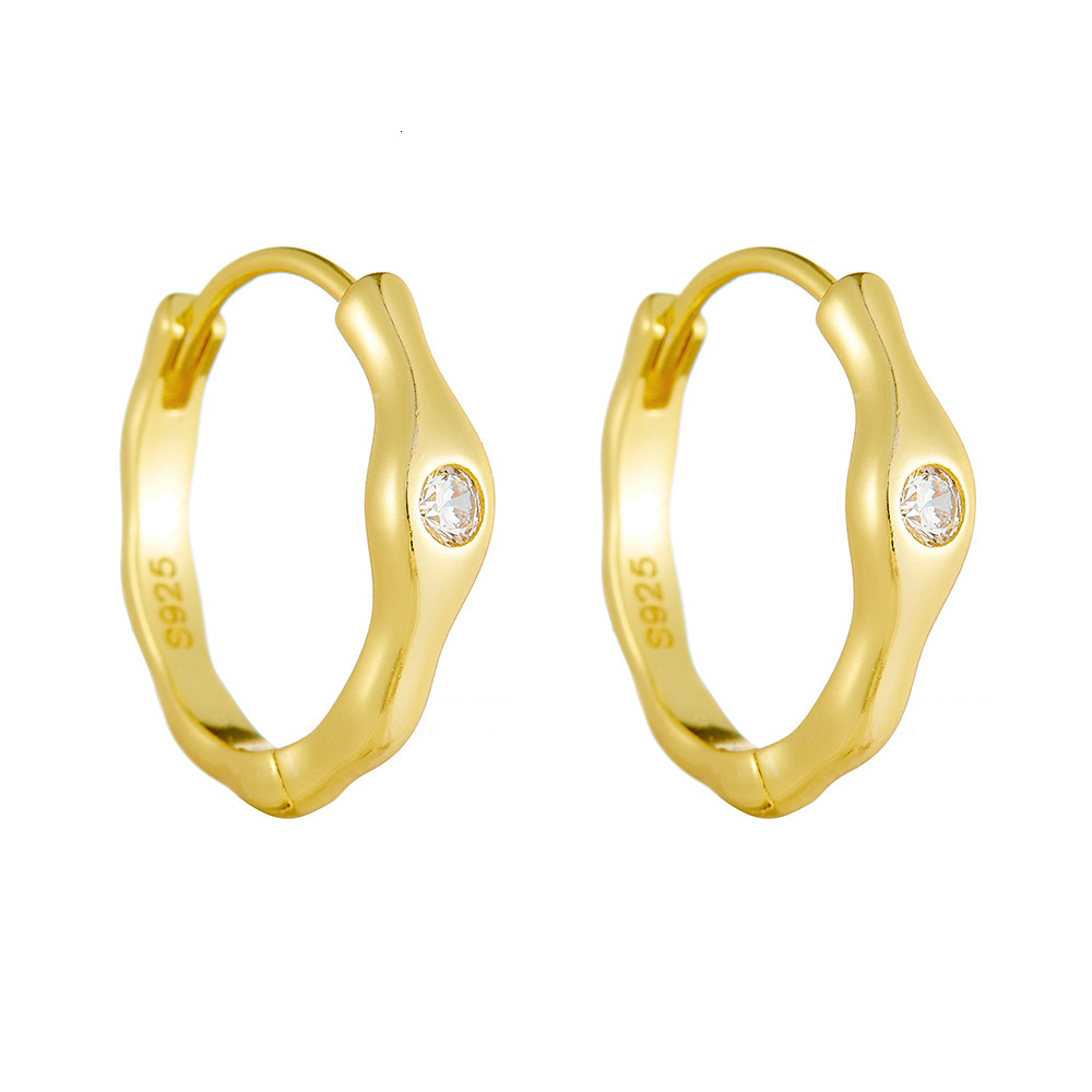 s925 sterling silver irregular geometric earrings for women, simple ear cuffs, vintage light luxury versatile commuter style, foreign