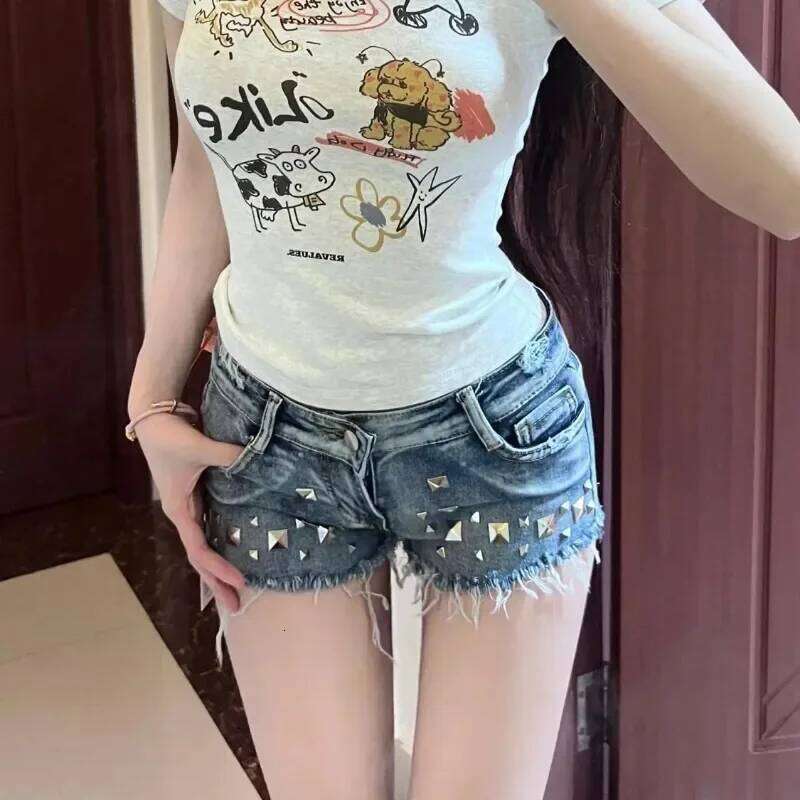 Micro Mini Women's Denim Shorts Tight Booty New In Skinny Female Short Jeans Pants Cheap Luxury Design Youthful Flowy Hot XXL XL XJ260206