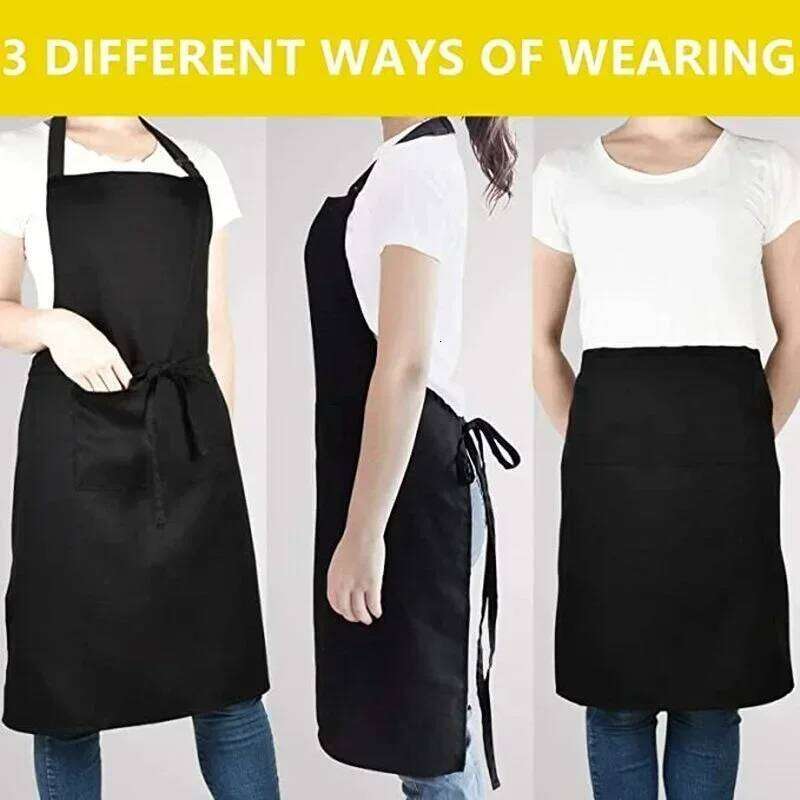 5/1Pcs Multi-colored Apron Women Men Kitchen Cooking Chef Restaurant Waitress ApronS Household Cleaning Accessories S260205