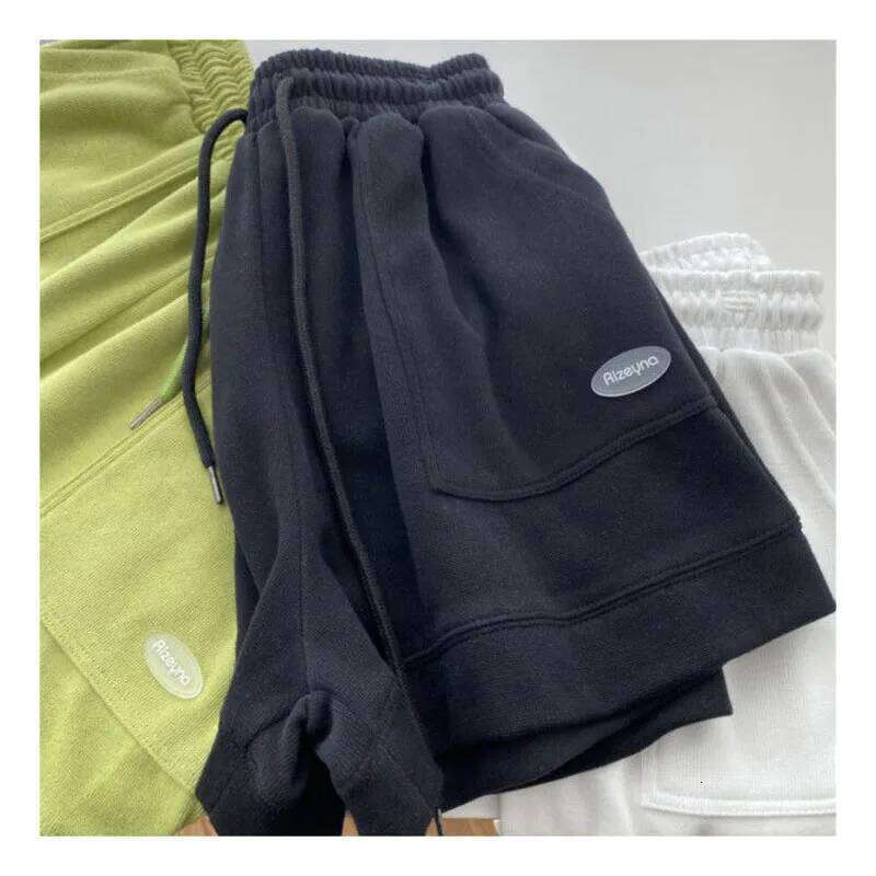 Women's comfortable loose wide-legged drawstring A pants Waist Slim fit casual home versatile sports shorts XJ260206