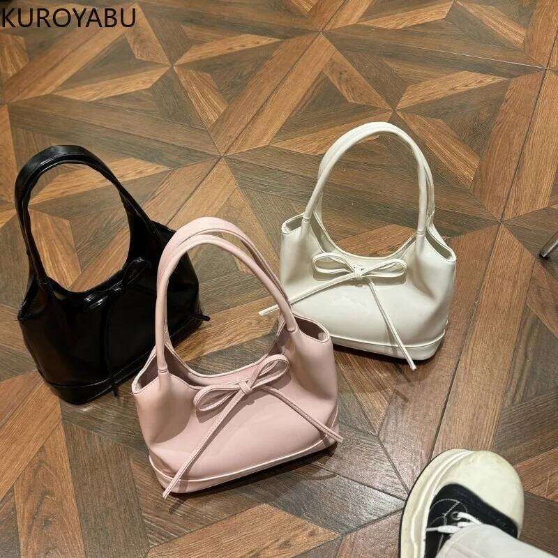 Fashion Bow Backpack Women's Girl Korean Tote PU Leather Underarm Shoulder Crossbody Bag Y2K Handbag 2025 Bolsas De Mujer Y260205