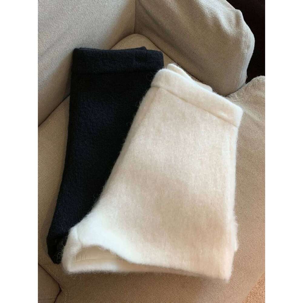 High Waist Woolen for Women Y2K Streetwear Autumn Winter Casual Thick Wide Leg Shorts Fashion Zipper Warm Boot Pants H260206