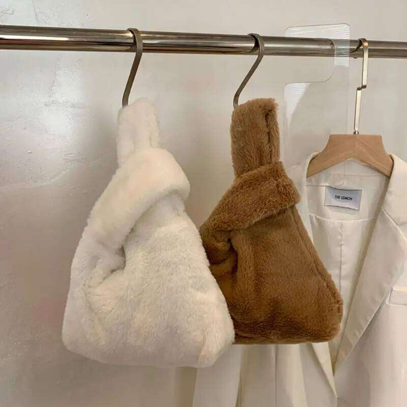 Imitation Mink Fur For Women Underarm Soft Plush Small Shoulder Bag Warm Fluffy Handbag Winter New XJ260129