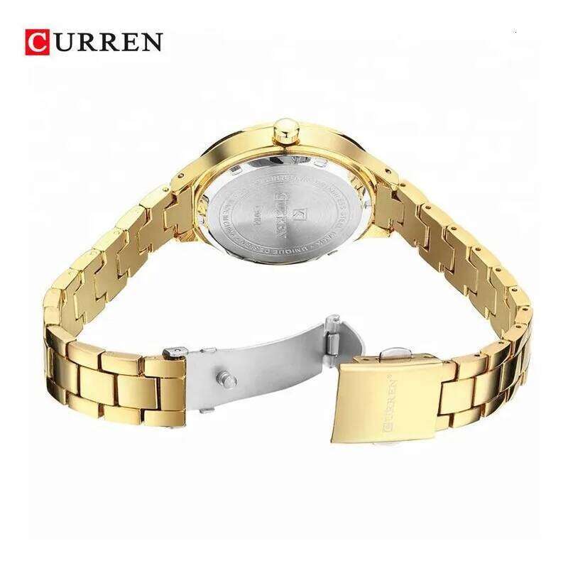 Curren 9015 Women Watches Luxury Gold Black Full Steel Dress Jewelry Quartz Watch Ladies Fashion Elegant Clock Relogio Feminino Z260206