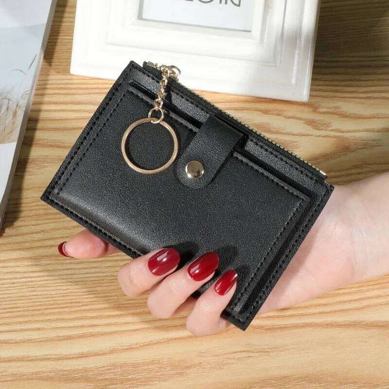 Trendy Ultra-thin Coin Purse Multi-functional Portable Travel Zipper Card Case Y260206