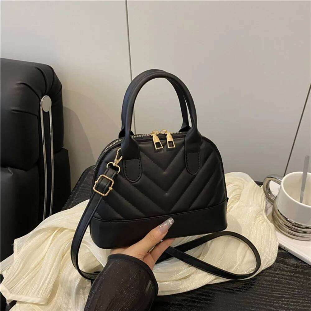 Popular Shell Bag Trendy Striped Two Piece Set Casual Shoulder Crossbody Purse Sophisticated Lady Look XJ260129
