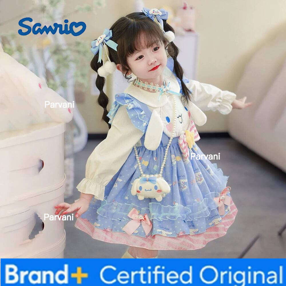 Sanrio Cute Cartoon Cinnamoroll Girls Lolita s Spring Autumn Party Role Play Tutu Child Dress Birthday Gift H260206 - view 4