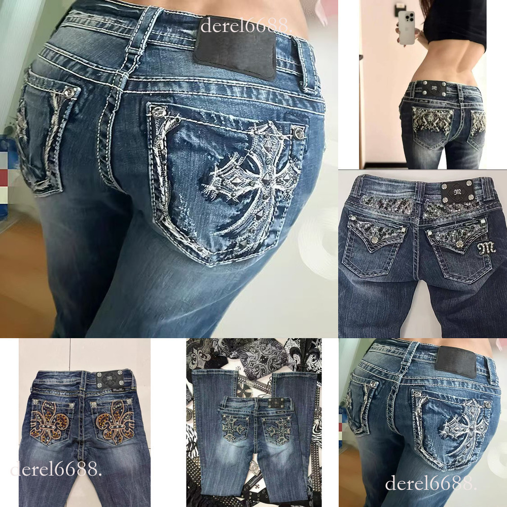 Men's Jeans Retro miss me jeans Cut Jeans Womens Y2K New Blue Jeans Embroidered Wing Pocket Hip Hop Harajuku Gothic Wide Pants Strt Wear f5 89 d3 03d 56b