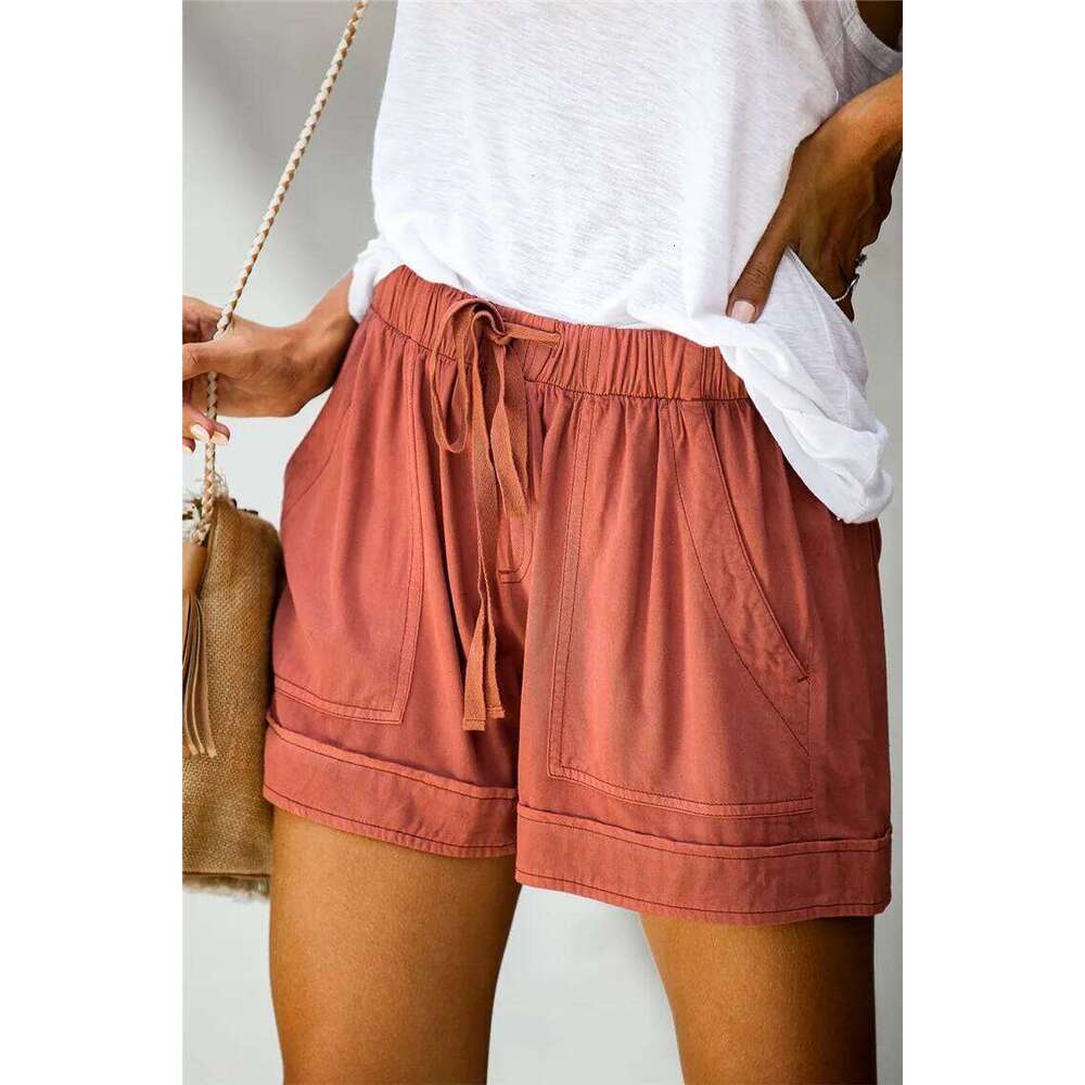 Summer New Comfortable Casual Commuting Silk Shorts Women's European High Waist Lace Loose Wide Leg Pants XJ260206