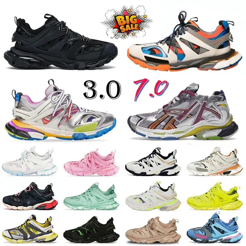 Designer Track 3 3.0 7.0 shoes Luxury sneakers for mens womens shoe casual sport shoe White Black Green Pink Grey Platform Runners Tracks 7 7.0 mens trainers size 36-46