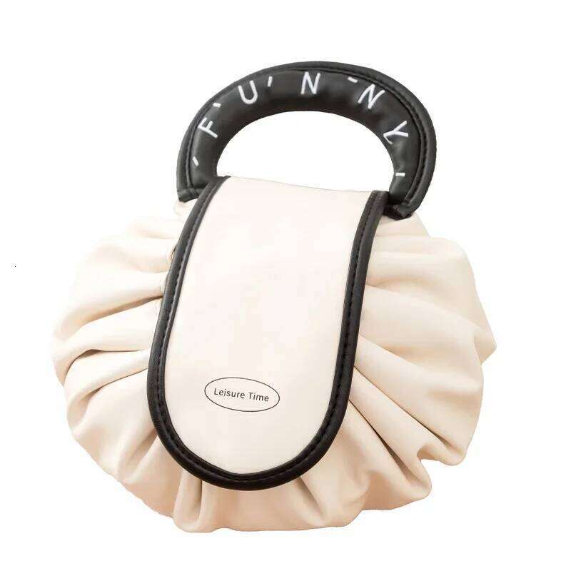 Large Capacity Cosmetic Bag Travel Toiletry Organizer Drawstring Portable Makeup Pouch Lazy Essentials Storage Handy Carry Y260206