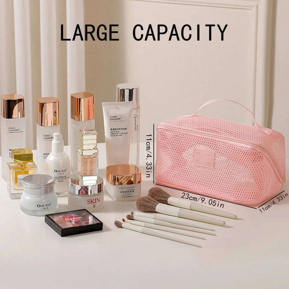 Portable Travel Toiletry Storage Women Organizer Bag Mesh Bags Large Capacity Tote Skincare Makeup Case Y260206