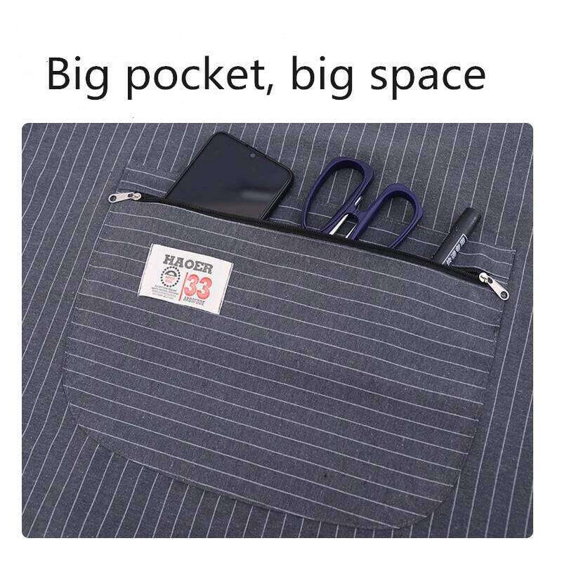 Kitchen Oil Aprons Striped Zippered Cotton With Straps Breathable Apron Women's Dirt Resistant Work Clothes S260205