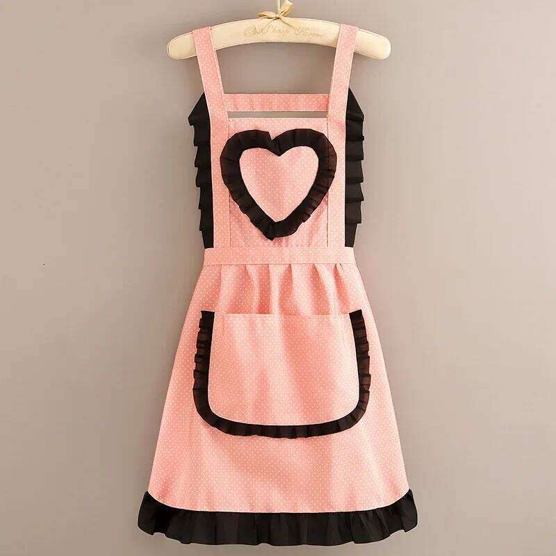 Western Style Canvas for Women Summer Thin Home Kitchen Fashion Apron Anti-fouling Wear-resistant Work Clothes S260205