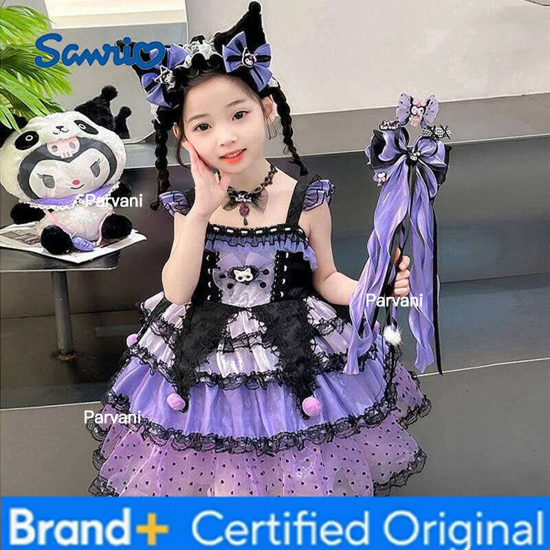 Sanrio in stock Halloween Cosplay Princess anime Kuromi Lolita Christmas Costume Dresses Puffy Skirt Suit Cute Girls Dress H260206 - view 3