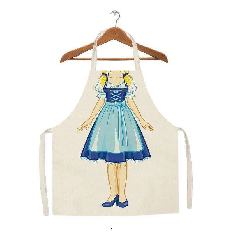 Kitchen cooking baking sleeveless modern simple personalized princess pattern home cleaning linen apron S260205