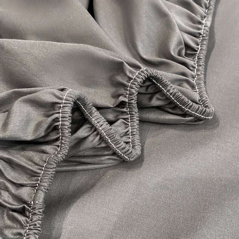 3pcs Solid Color ultra-fine fiber Fitted Bed Sheet Pillowcase Set Skin Friendly Breathable King size bed sheet Mattress Cover XJ260206