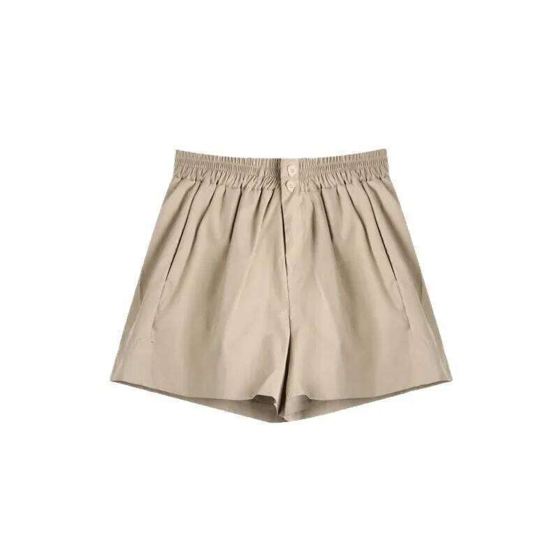 Trendy High Wide Leg Cotton Shorts Women's Summer Fashionable Casual Pants Elastic Waist Loose Fit Versatile Trousers XJ260206