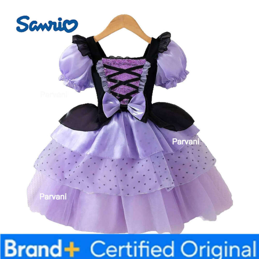 Sanrio Kid Princess Fashion Sleeved Dress Performance Tiered Show Girl Wedding Skirt Shaped Girls Dot Gown Party Children H260206 - view 6