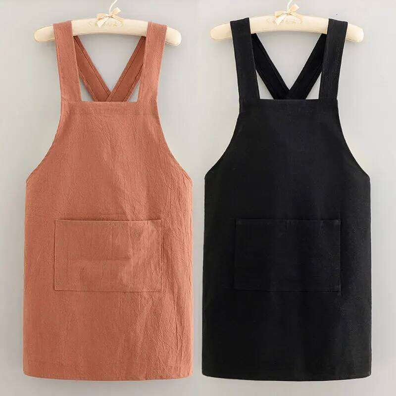 Cotton Cooking Apron Breathable Kitchen Housework Household New Style Fashion Catering Soft Protective Cover S260205