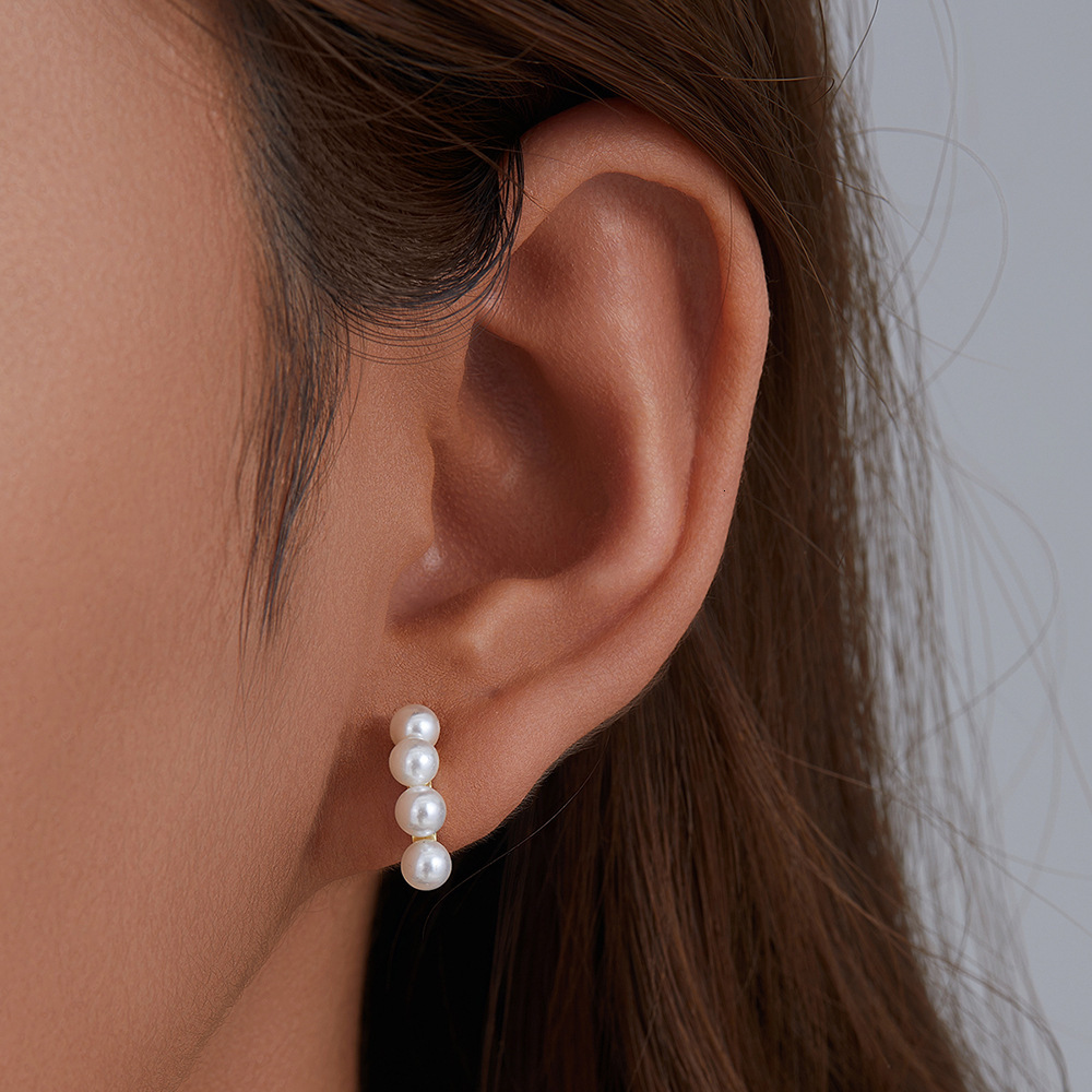 minimalist versatile S925 sterling silver pearl earrings and studs for women, bestseller, niche design, light luxury ear