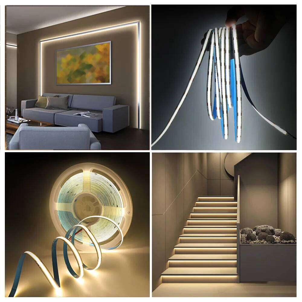 5M 10M/Roll COB Strip DC 12V 24V 320Leds/M 4000K 6000K Warm Natrual White High Density Flexible Ribbon Rope FOB LED Light Z260206