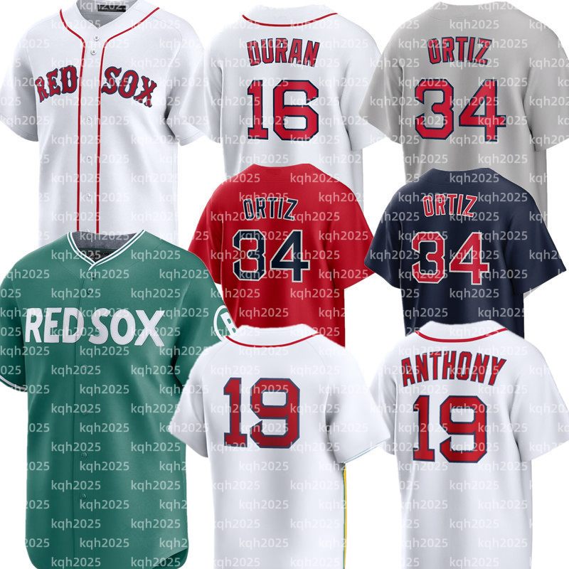 Custom Red Sox Baseball Jersey Roman Anthony David Ortiz Ceddanne Rafaela Ranger Suarez Garrett Crochet Masataka Yoshida Jarren Duran Kristian Campbell