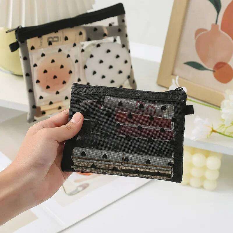 Female Make Up Pouch Portable Small Large Toiletry Beauty Case Women Mesh Cosmetic Travel Storage Makeup Bag Organizer Y260206