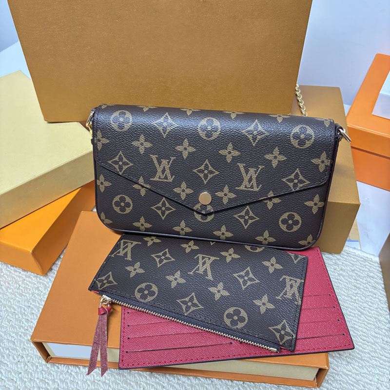 Luxurys Designer Bag 3pc/set Multi FELICIE POCHETTE Chain Bags Handbags Crossbody Purse Fashion Women Shoulder Bags Lady Tote Bag Wallet