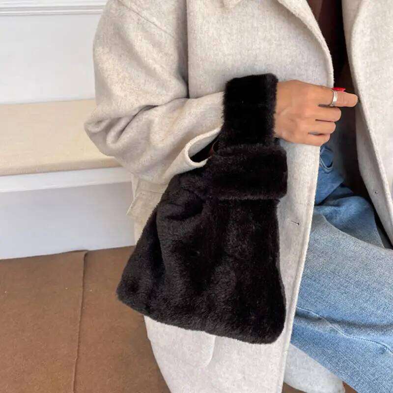 Imitation Mink Fur For Women Underarm Soft Plush Small Shoulder Bag Warm Fluffy Handbag Winter New XJ260129