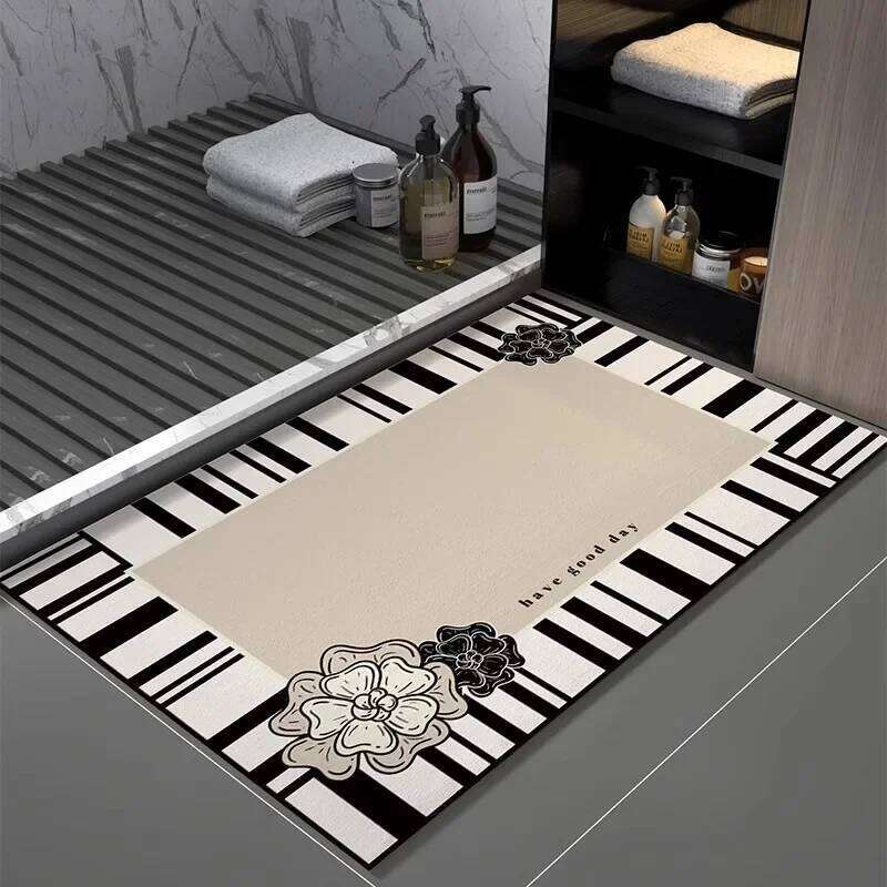 VIKAMA High-End Light Luxury Diatom Mud Anti-Slip Water-Absorbing Decorative Carpet For Bathroom And Home Decor 26H0206