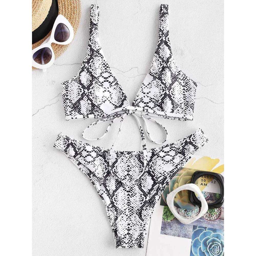 Sexy Leopard Bikini 2026 Women Swimsuit Female Swimwear Snake Print Thong Bikinis Sets Brazilian Swimming Triangle Bathing Suits XJ260206