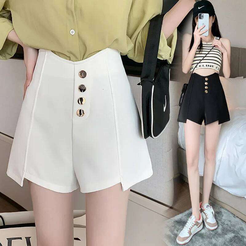 Korean Style High Waist Wide Leg Short Women's Spring Summer New Fashion Loose Slimming Versatile Outerwear Boot Pants XJ260206
