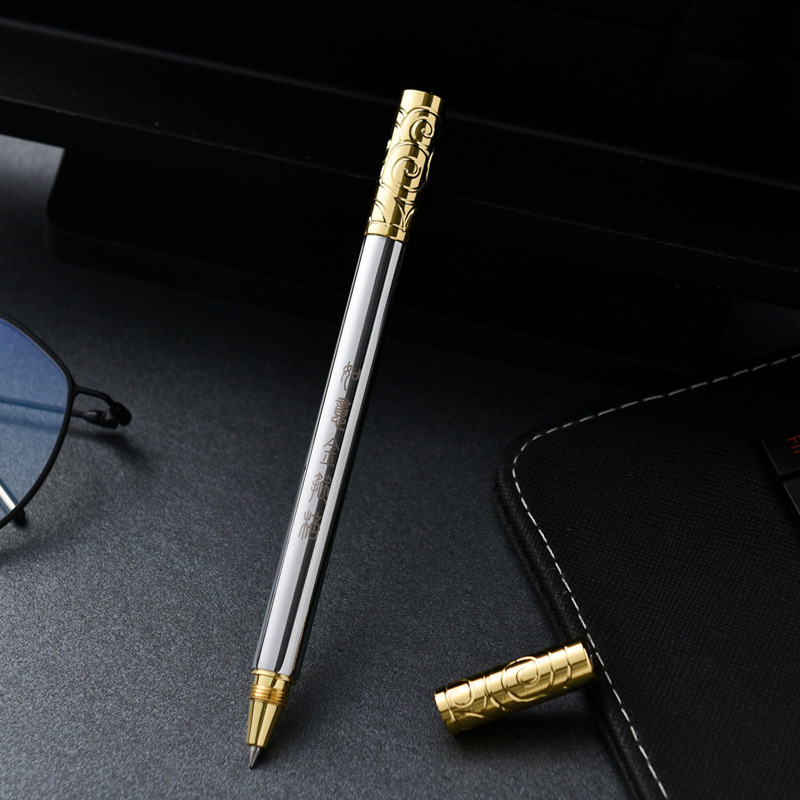 Bestseller Wholesale Creative Gift Sun Wukong Ruyi Golden Cudgel Metal Gel Signature Retro Rotating Brass Pen ddmySat