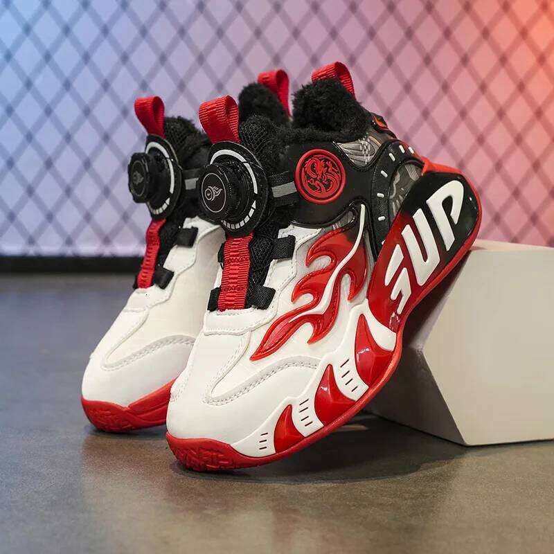 New autumn/winter 2025 children's basketball with waterproof leather surface training sports shoes for boys and girls 26Y0206