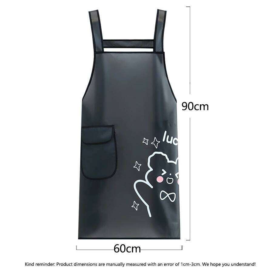Waterproof TPU Kitchen Apron - Sleeveless, Oil Resistant, Lightweight for Cooking & Cleaning S260205