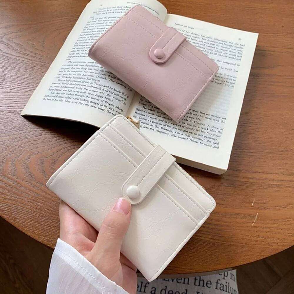 Vintage Retro Women's Multi-function Zipper Pu Short Wallet Ultra Thin Card Holder Coin Purse Daily Y260206