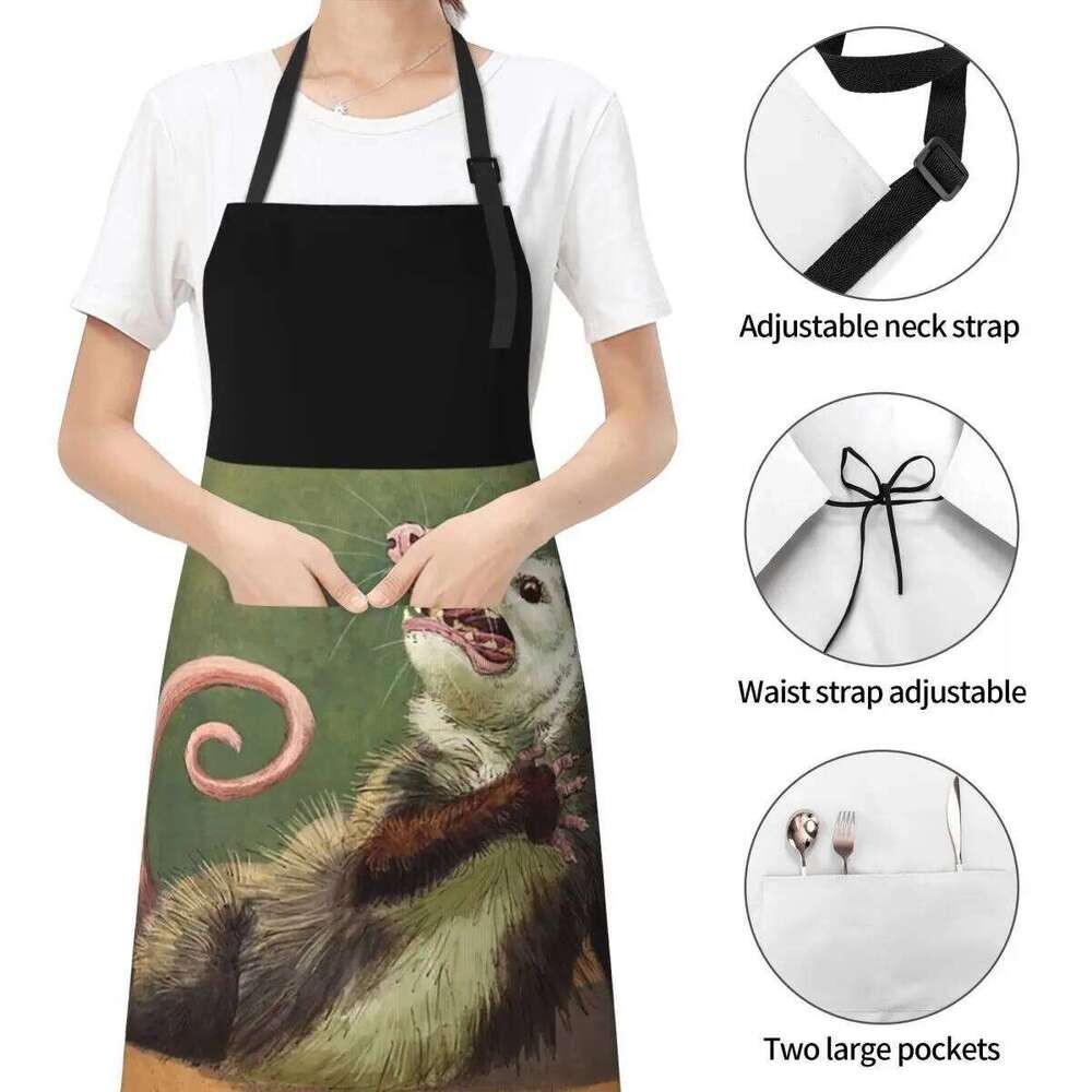 Amateur Opossum Actress Aprons Chef Cooking Cuisine Tablier Waterproof Bib Kitchen Cleaning Pinafore for Women Men Painting S260205