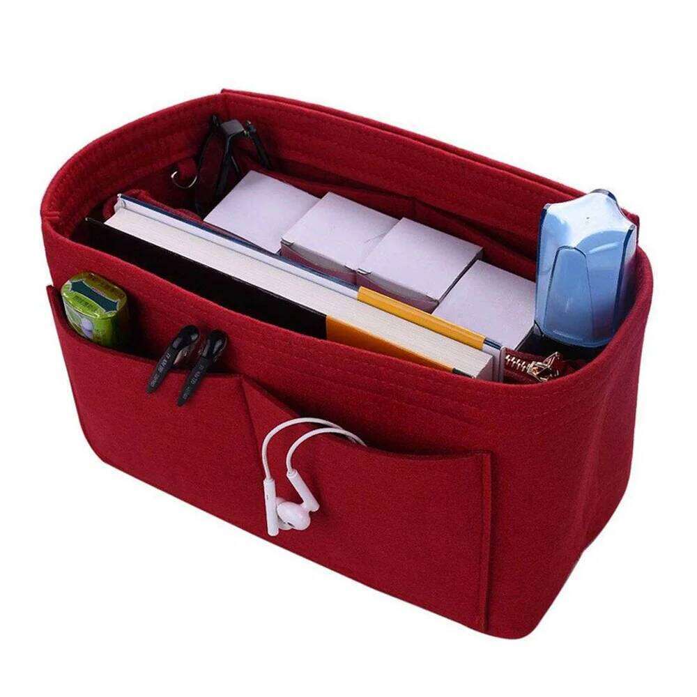 Brand Make up Organizer Felt Insert For Handbag Travel Inner Purse Portable Cosmetic Bag Fit Various Storage functional Bags Y260206