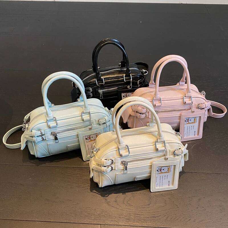 Stylish Design Glossy PU Sqeare Shoulder & Crossbody Bags Solid Zipper Hot Trendy Designer Style Handbags for Women 2025 New Y260205