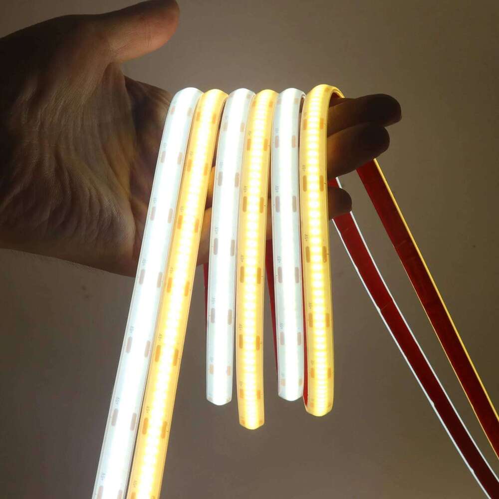 5V 12V 24V COB LED Strip Light 320LEDs/M IP68 Silicone Tube Waterproof Adhesive Tape RA90 Linear Lighting 3000K 4000K 6000K Z260206