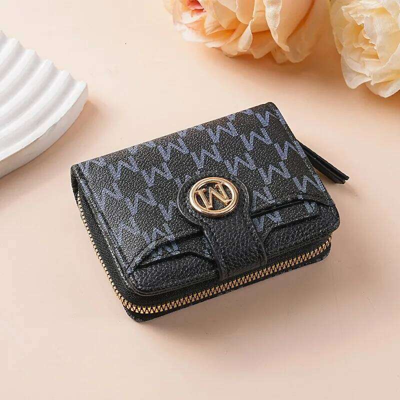New Style Women's Wallet, Short, European and American PU High-end Coin Purse, Printed, Multi-card Slots, Small Wallet Y260206