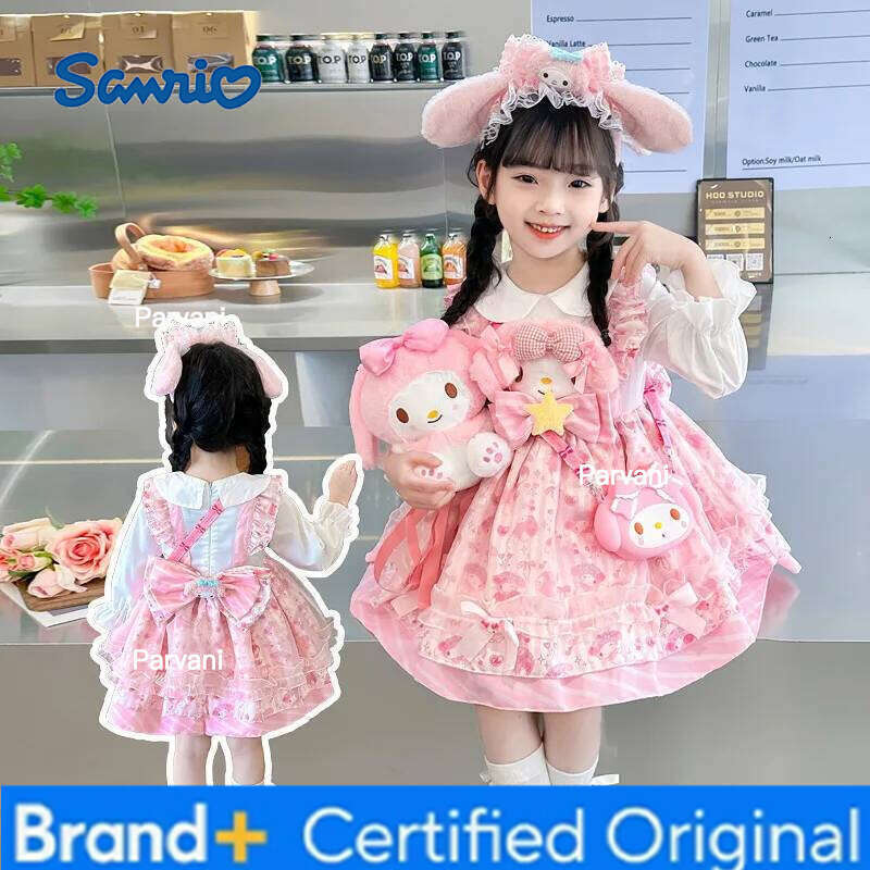 Sanrio Cinnamoroll Girls' Long-sleeved Princess Dress Baby's autumn Lolita Children's cartoon cute and sweet puffy dress H260206 - view 3