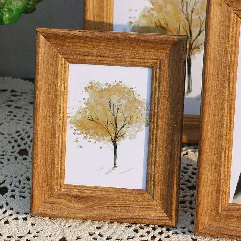 For Retro Frame 6 "7" 8 "10" A4 Photo Frame,Classic Walnut Texture Picture Frame,Table Vertical Version Resin Album Disp S260205