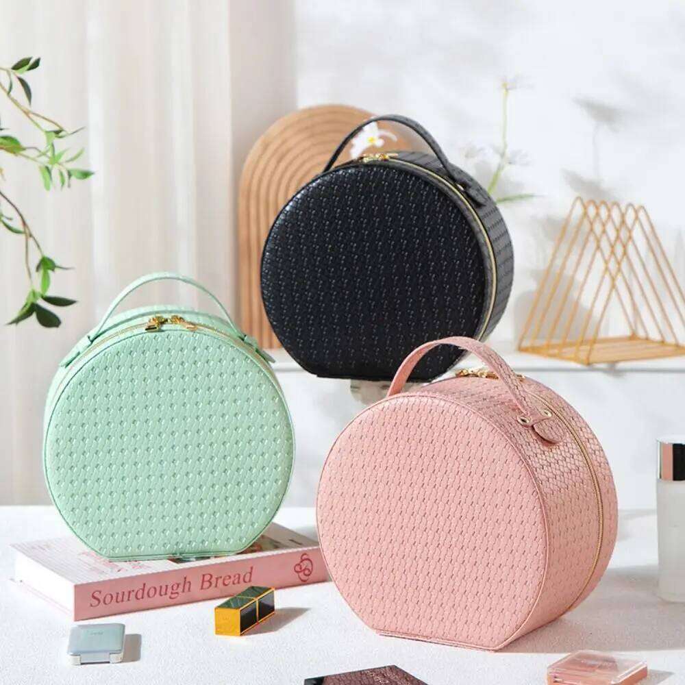 Portable Case Lights Adjustable Dividers PU Leather LED Makeup Bag with Mirror Zipper Closure Large Capacity Y260206