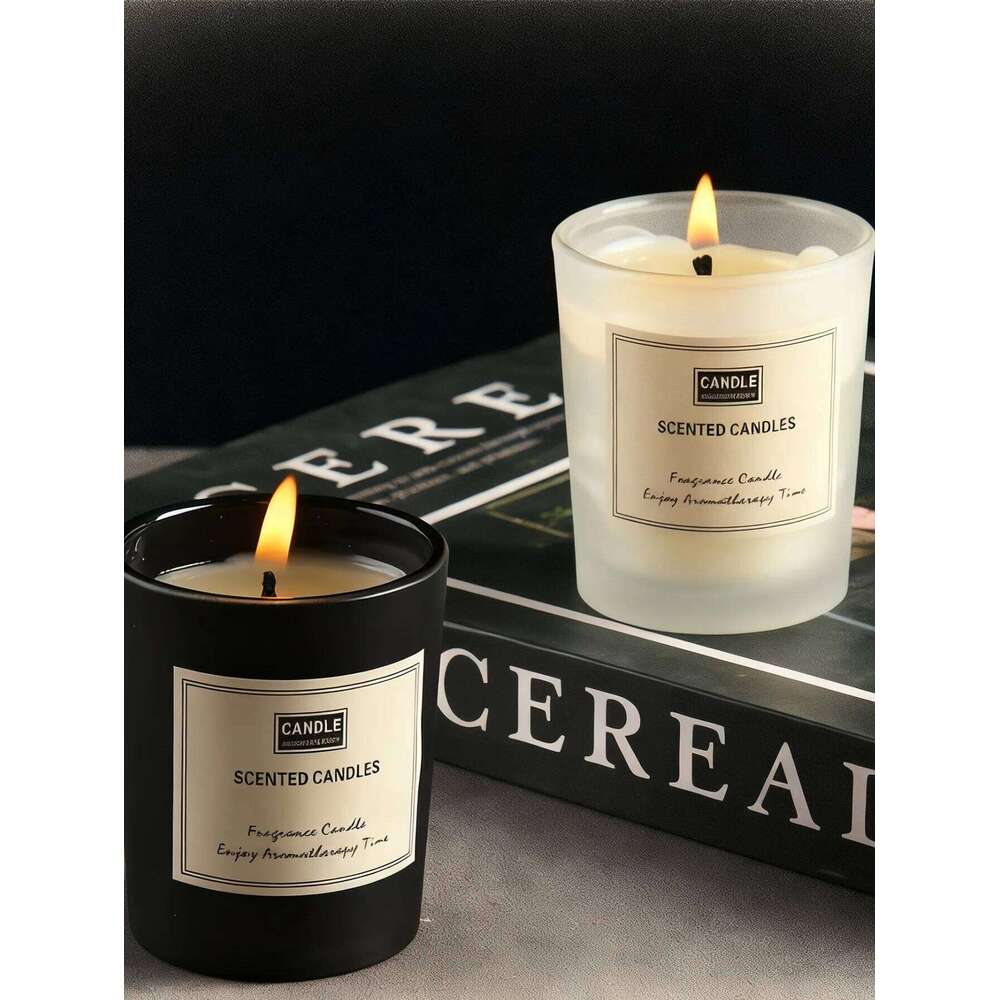 Glass cup, soy wax, aromatherapy candle, smoke-free, long-lasting fragrance, creative home decoration S260205