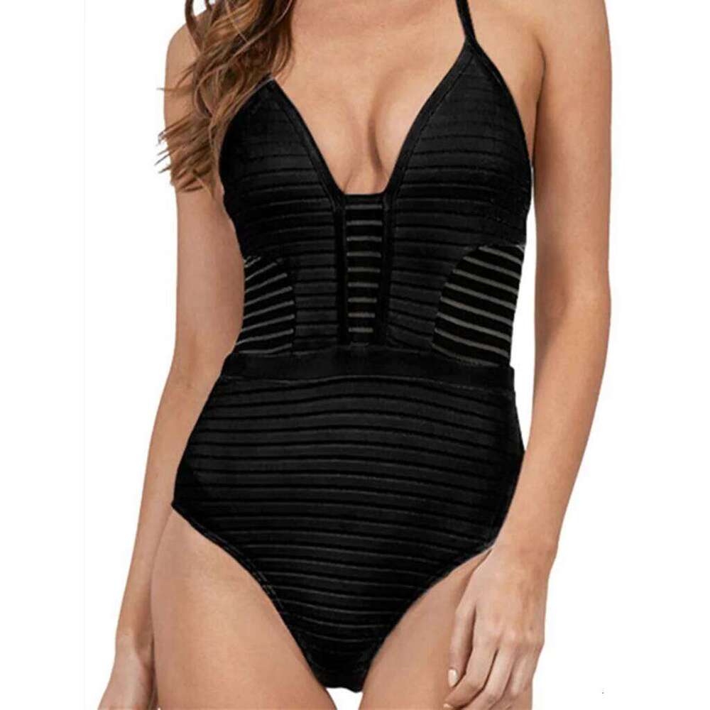 2025 Lace-up Triangle bikini new one-piece thong sexy tight bathing beach swimsuit Z260206